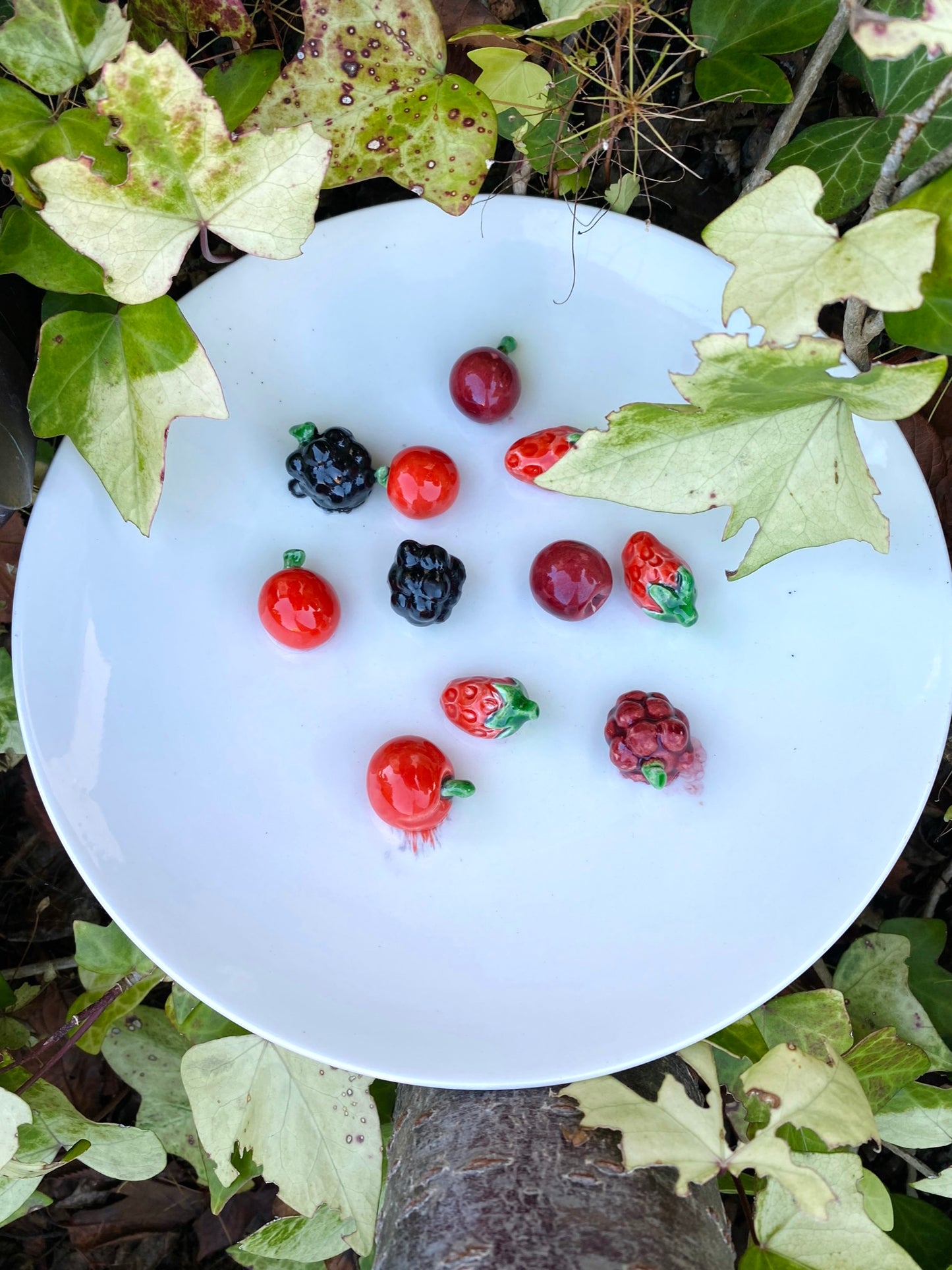 Porcelain "Frutti di Bosco" on a Plate