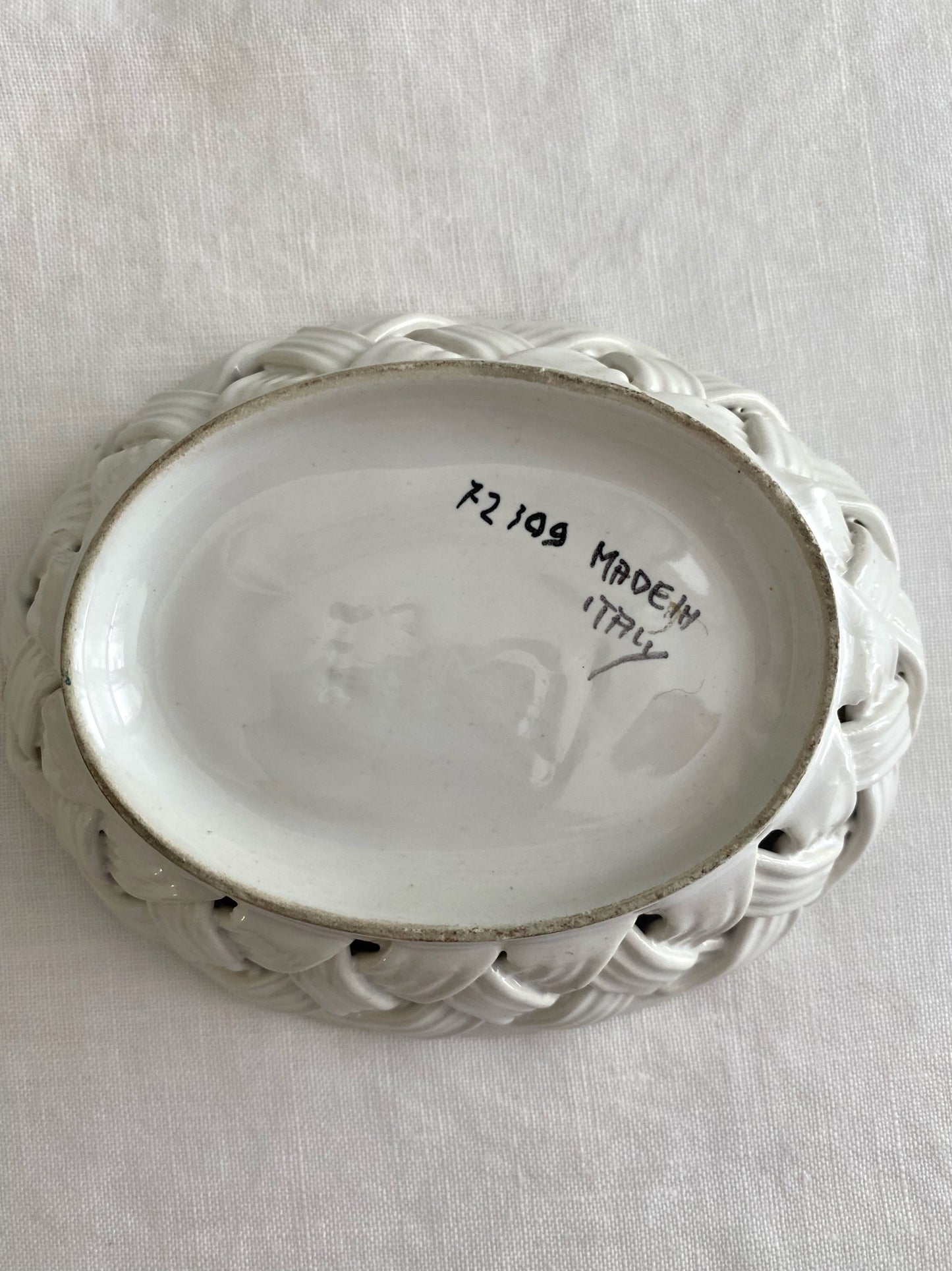 Porcelain Basket with Handpainted Shells