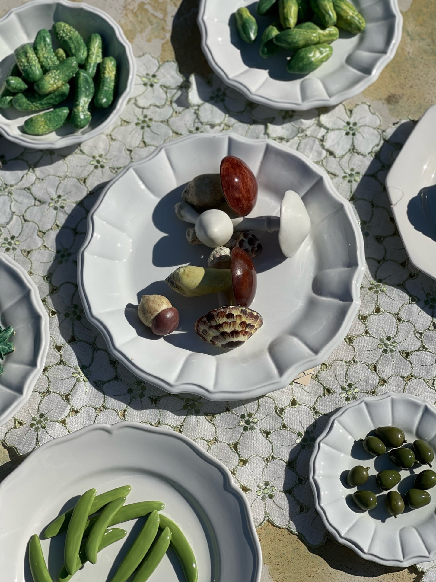 Porcelain Wild Mushrooms Plate