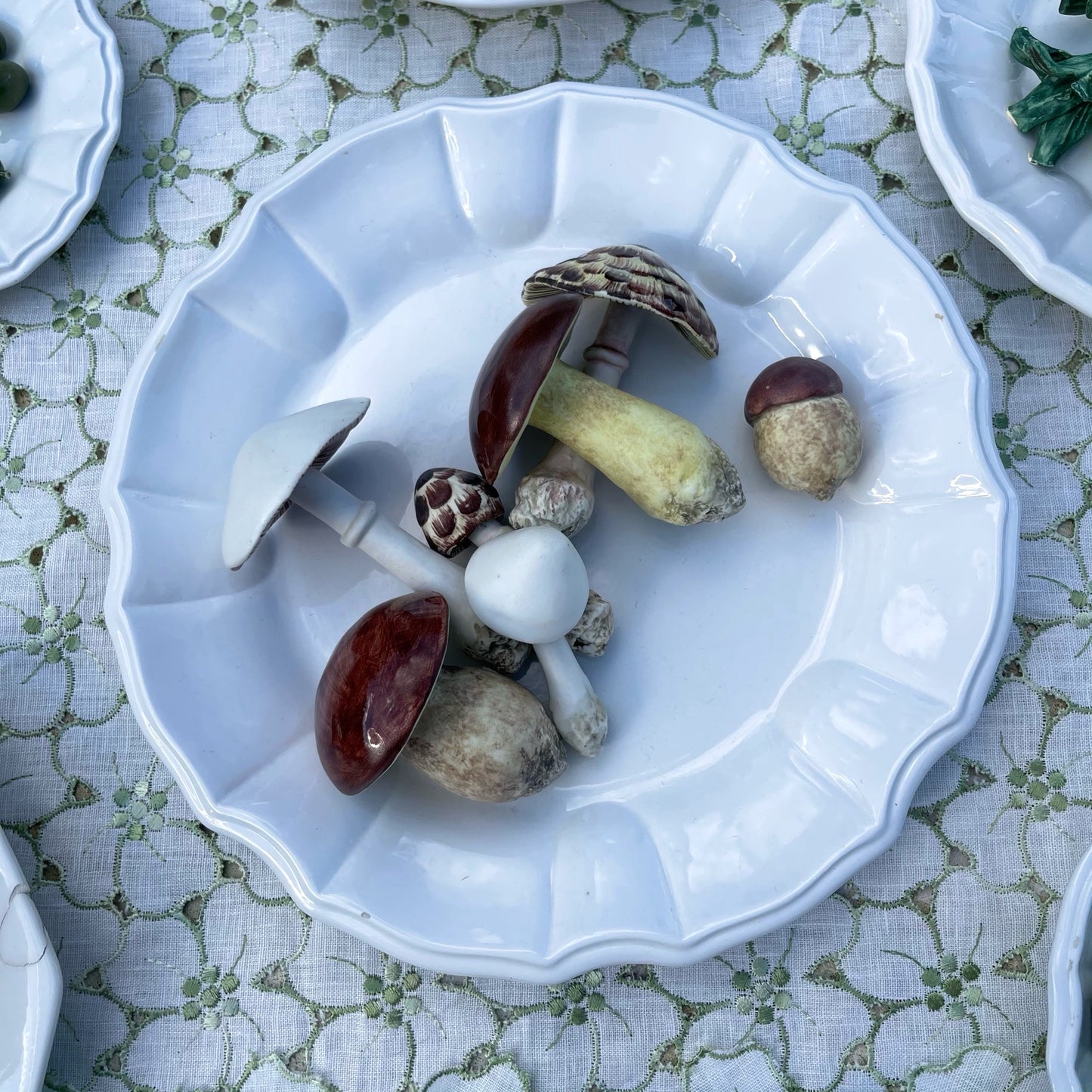 Porcelain Wild Mushrooms Plate
