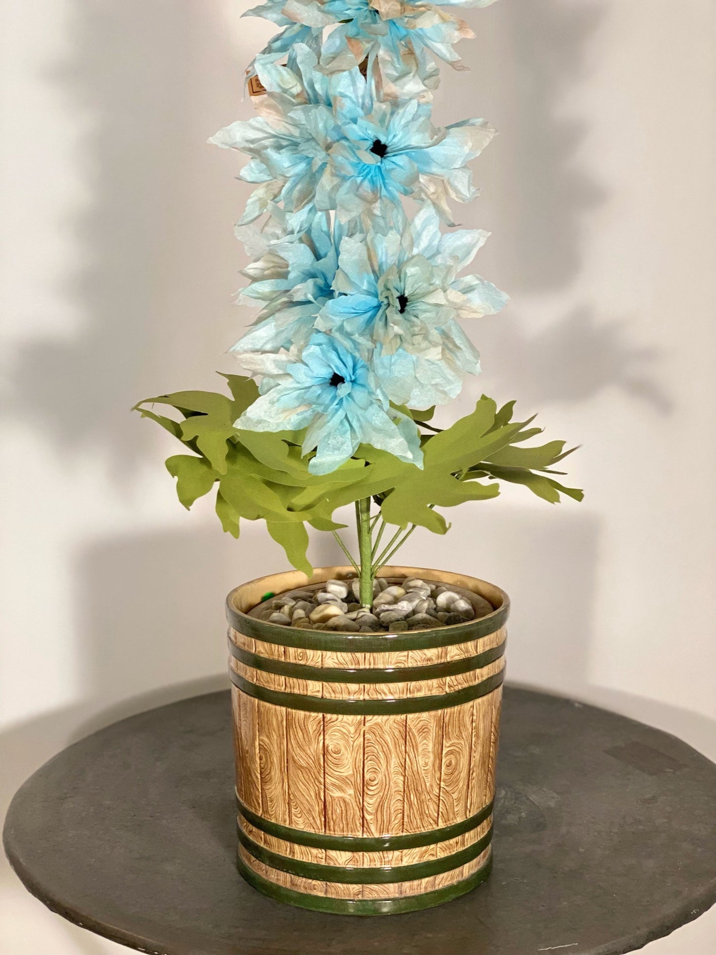Faux Bois Ceramic Cachepot