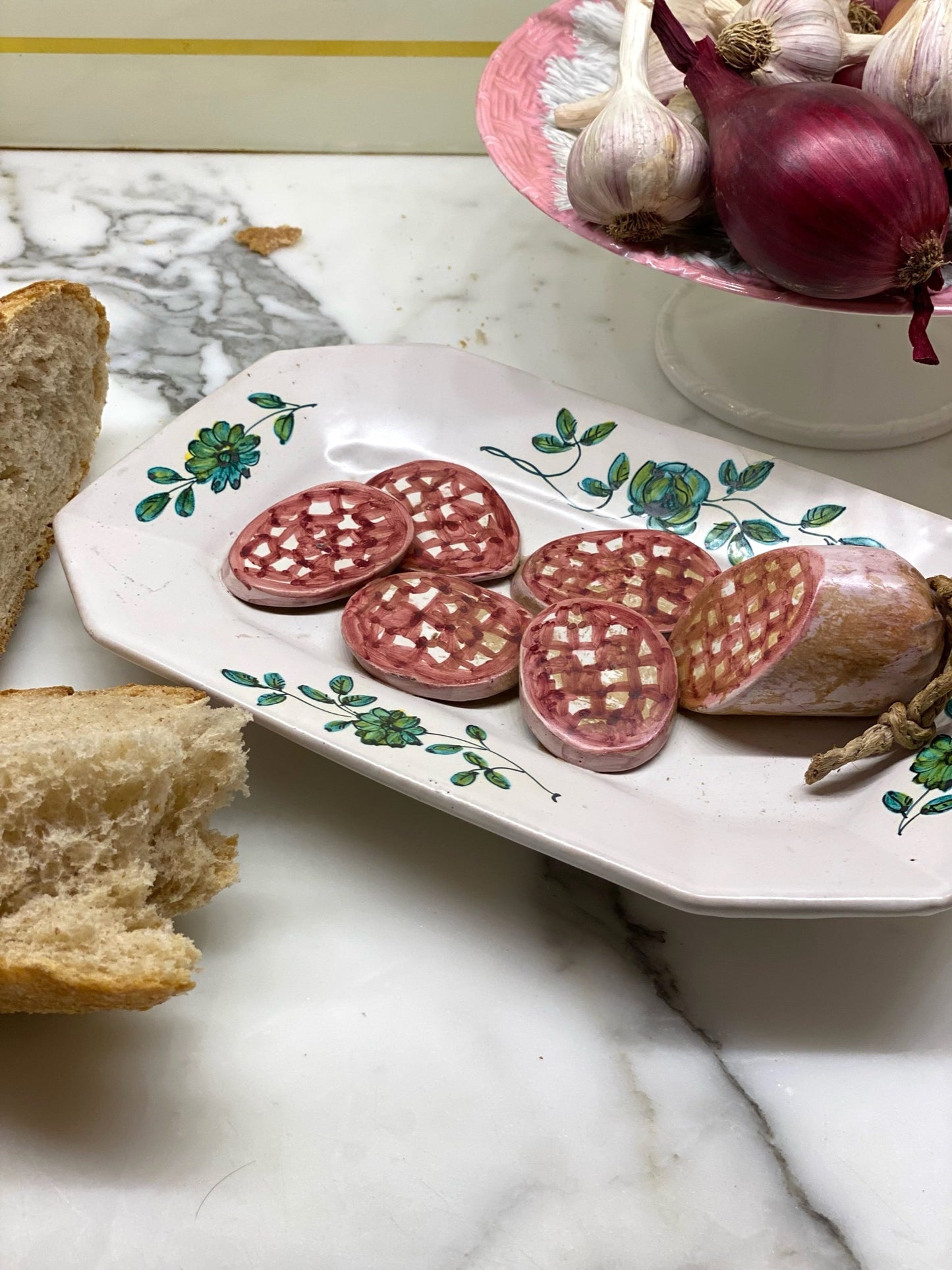 Porcelain Salami on a Faience Plate