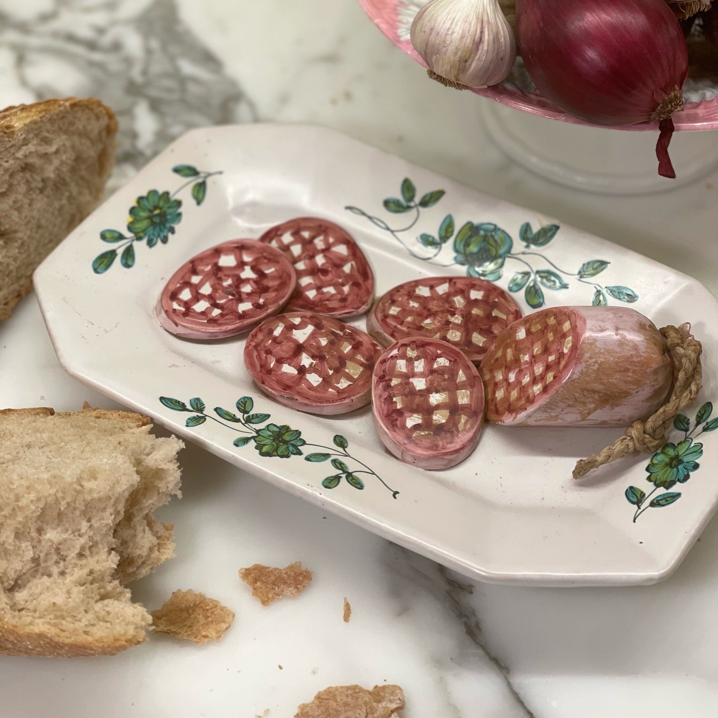 Porcelain Salami on a Faience Plate